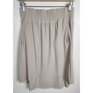 Athleta Women's Sz. S Cosmic Hi Low Skirt In Beige Zip Pockets